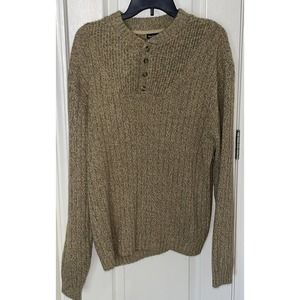 Northcrest Sweater Mens Large (42-44) Tall Tan Long Sleeve 1/4 Zip‎ Pullover